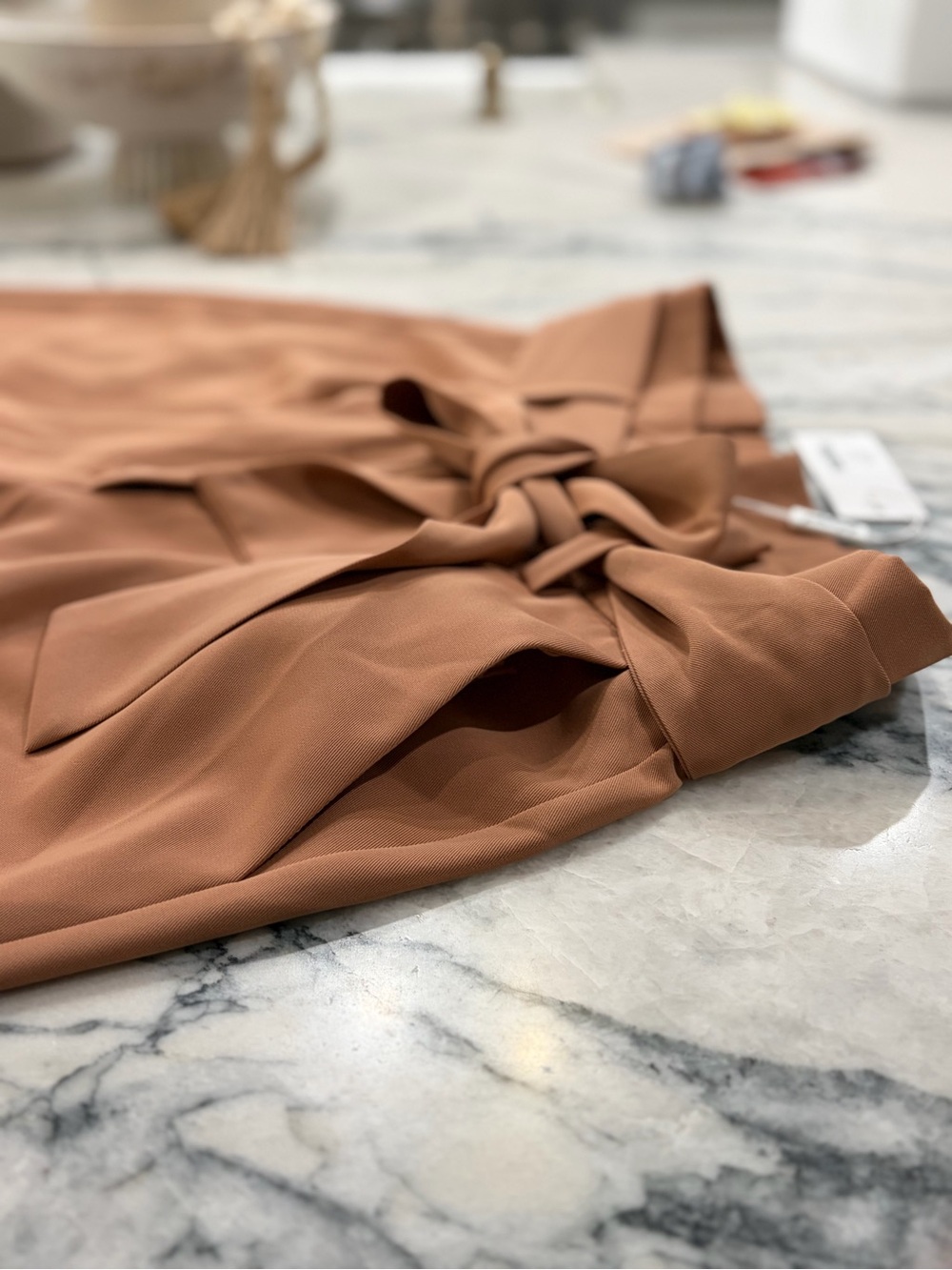 Petal & Pup Wide-Leg Paperbag Trousers with Self-Tie - Terracotta - Picture 3 of 4